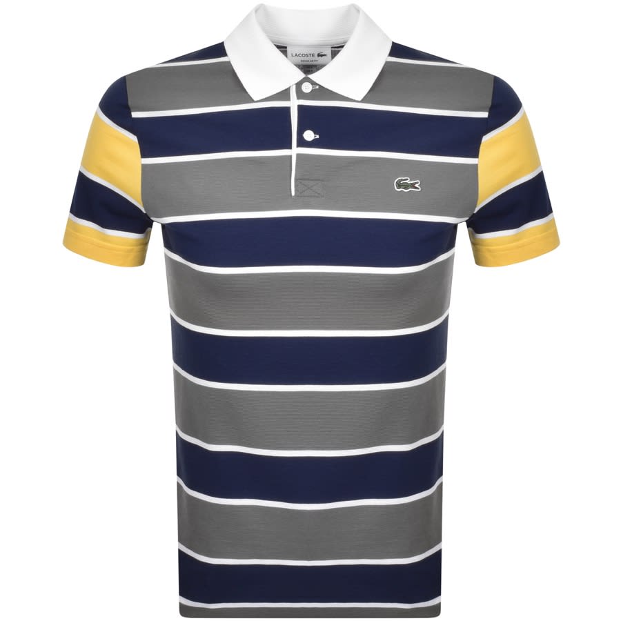 Alternative Image for ProductLacoste Striped Short Sleeved Polo T Shirt Blue1